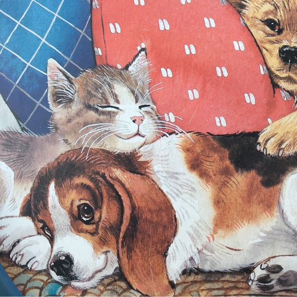 Vintage JSNY Dog & Cat Round Tin Tray 13" - Picture 5 of 5